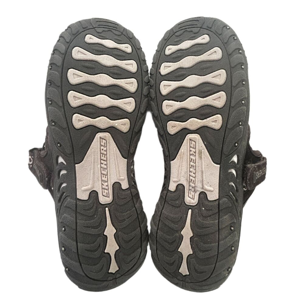 Skechers Sandals Womens 9 Brown Leather Webbing Thong Shoes Slip On Gorpcore - Picture 8 of 8